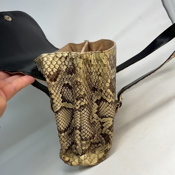 Vintage Bellestone Python Snakeskin Double Handle Handbag - Picture 7 of 16